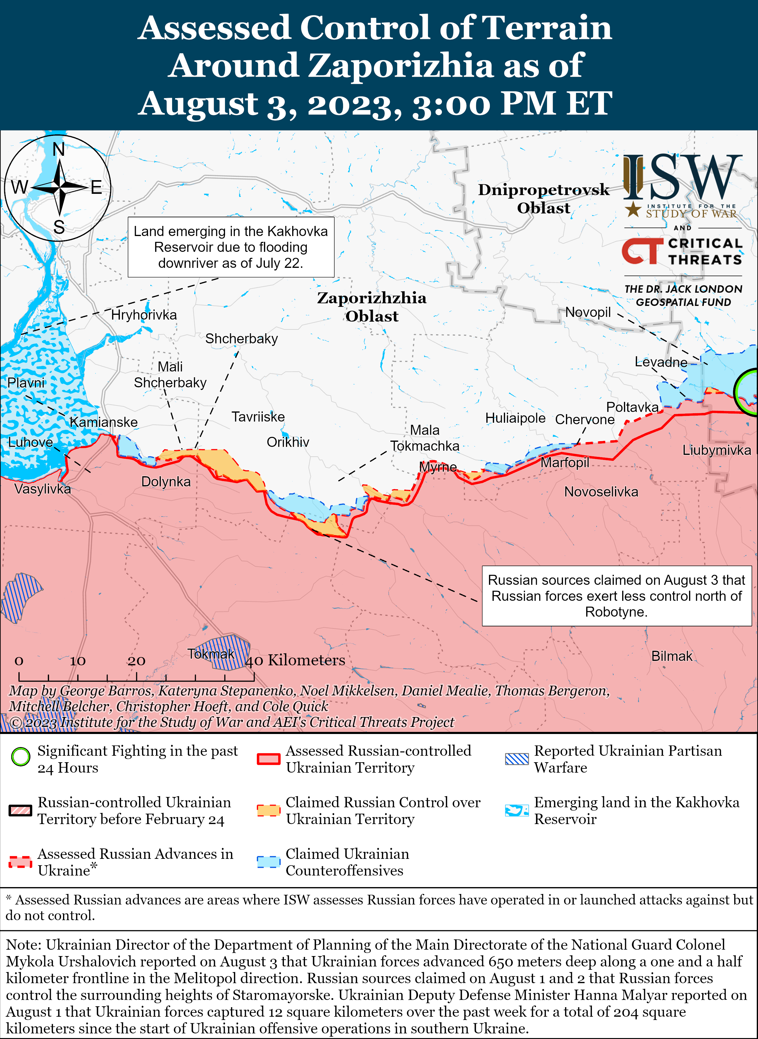 Russia-Ukraine war: ISW battle map as of August 4th